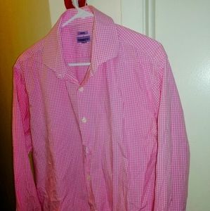 Men's  pink plaid shirt